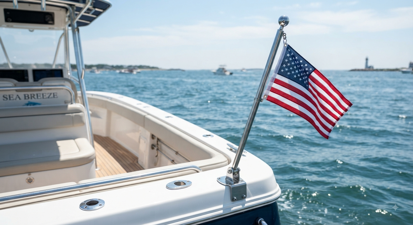 Boat Flag Pole Kit 2.5FT Stainless Steel