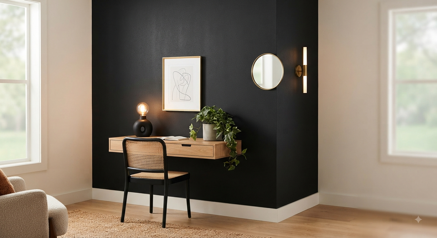 Matte Black Peel and Stick Wallpaper