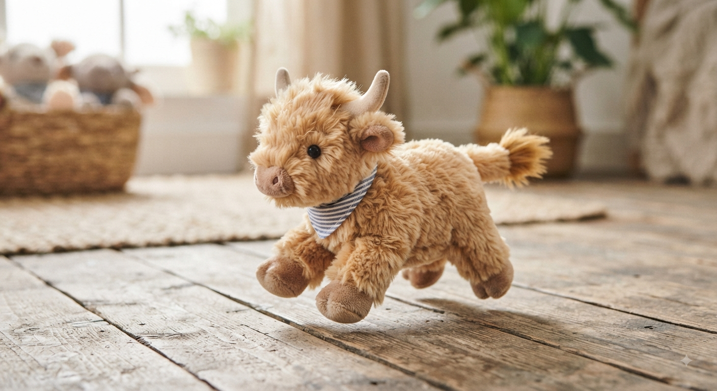 15 cm Running Cow Plush Toy