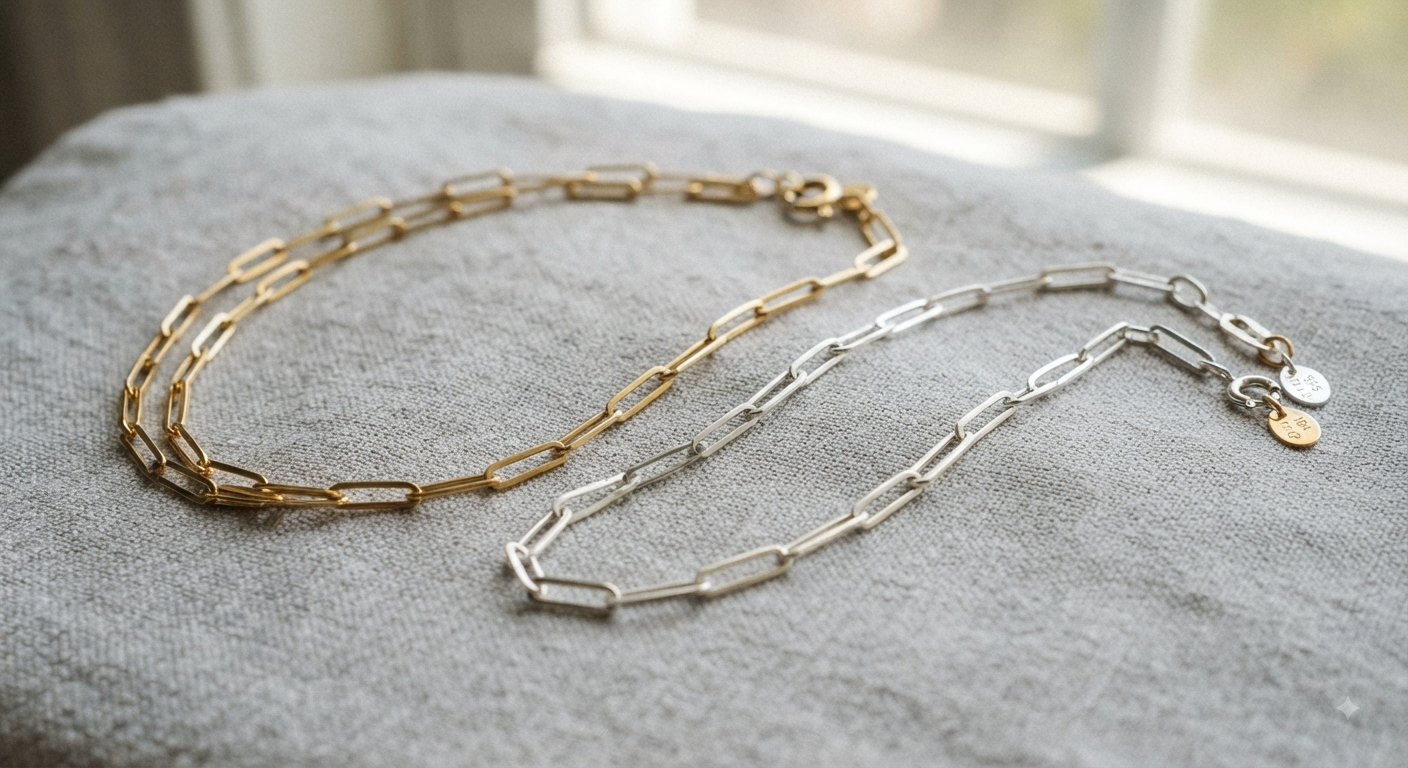 18K Gold Plated Paperclip Chain Necklace