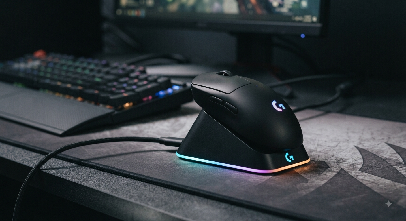 Magnetic Mouse Charging Dock with RGB Lighting