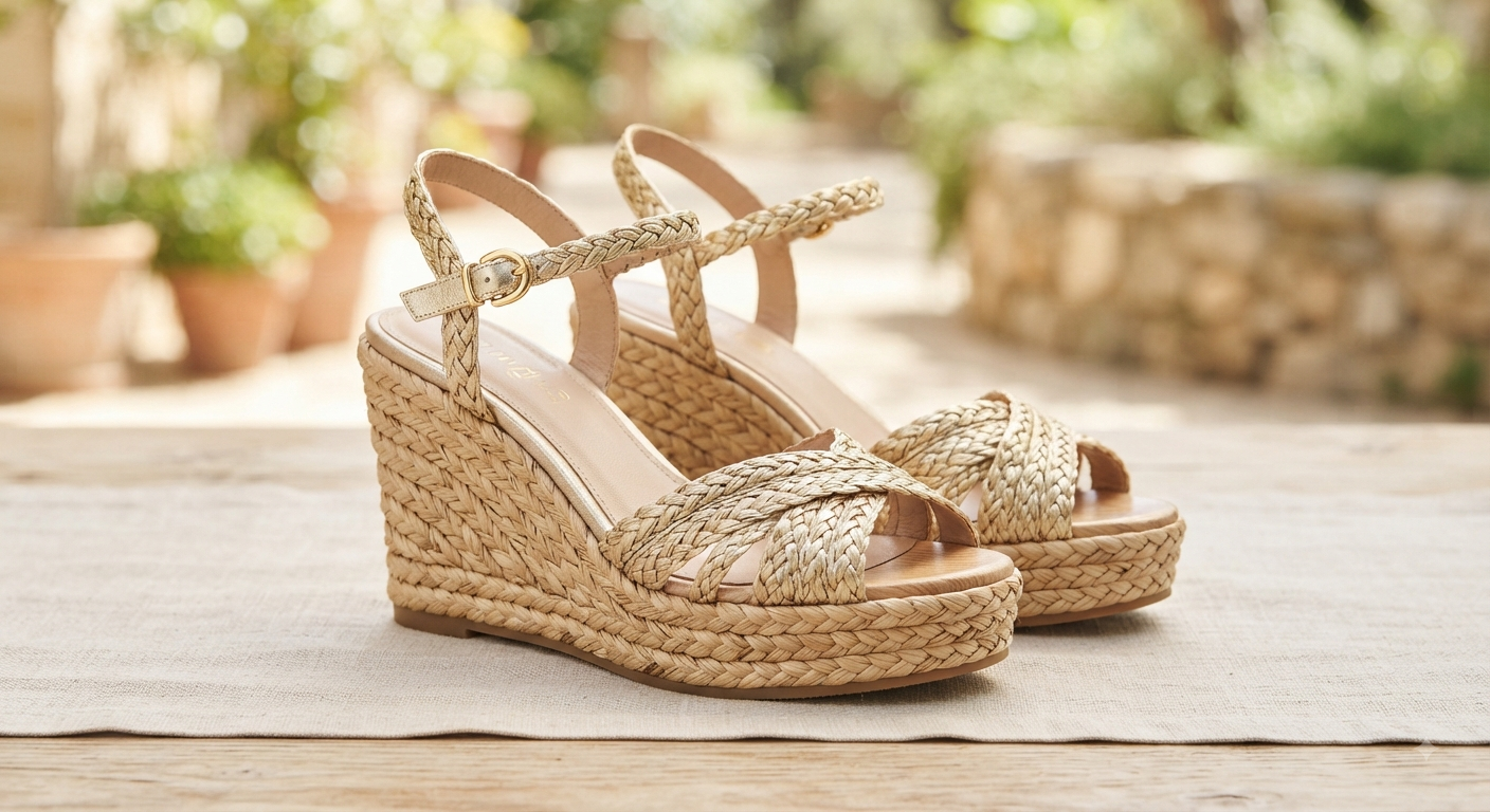 Gold Wedge Sandals for Women