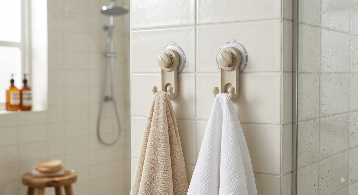 Double Hook Suction Cup for Shower