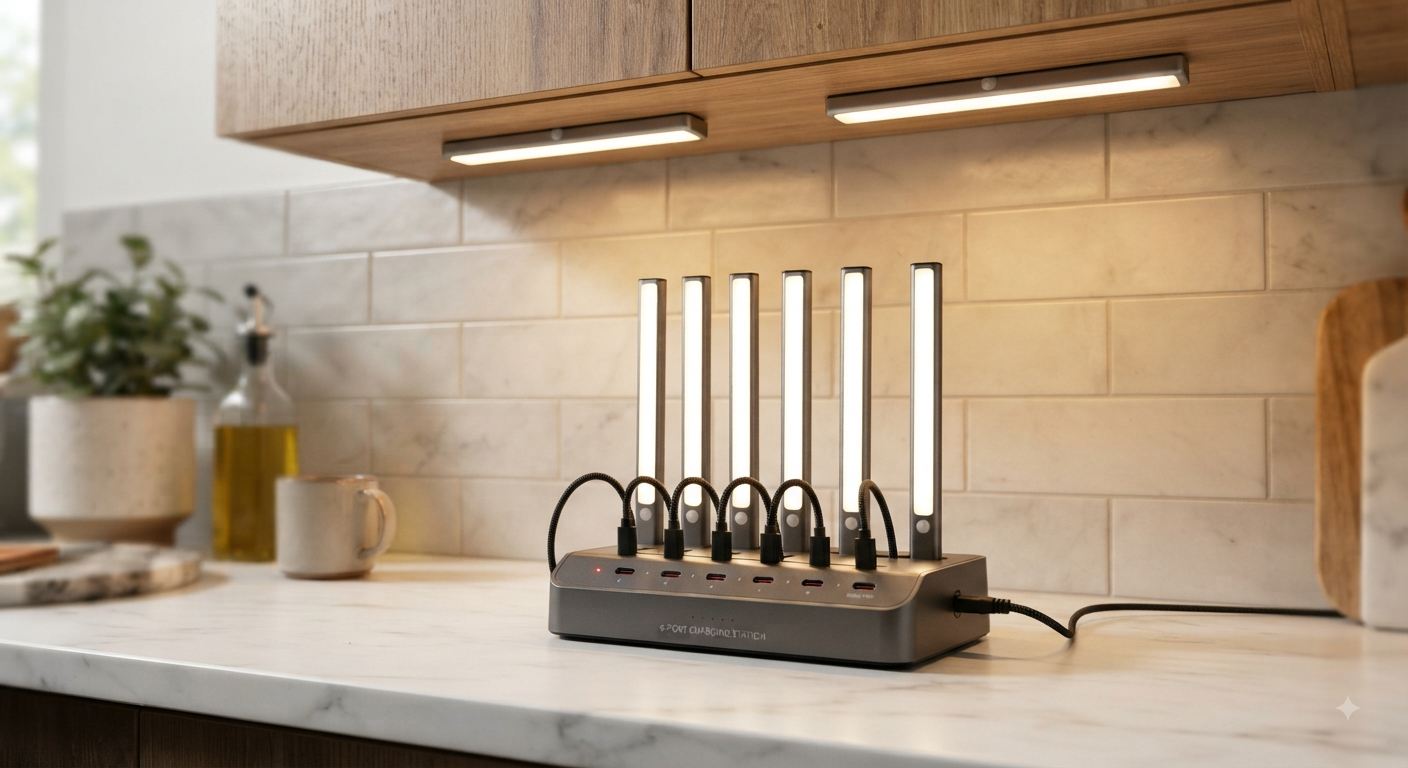 USB Under Cabinet Lighting Charging Station