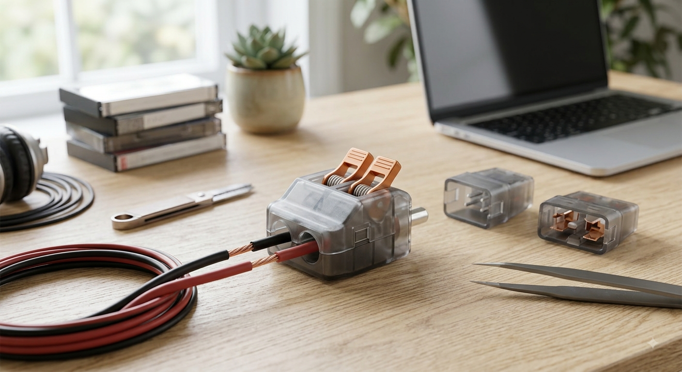 Double wire plug in connector