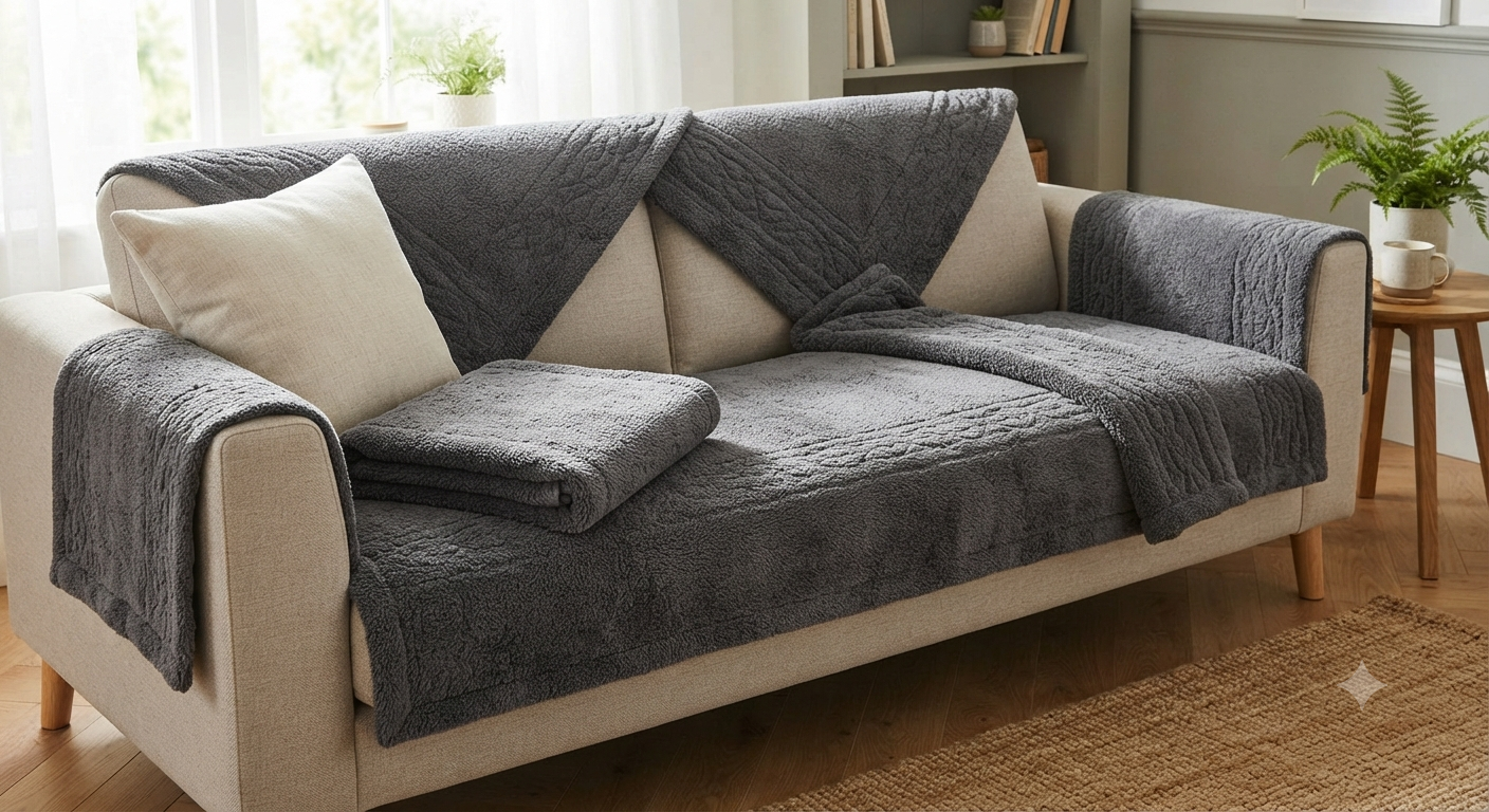 Plush Sofa Cover for Couch Protection