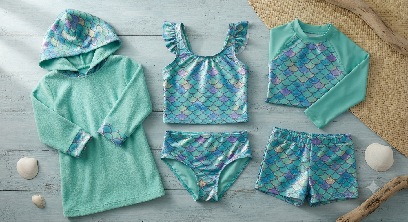 Girls Fishscale Swimwear Set