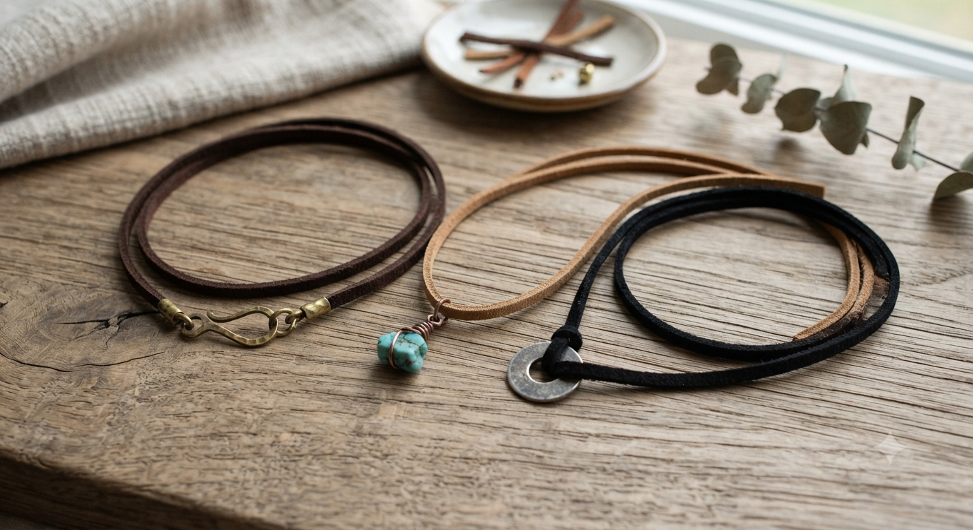 3-Piece Suede Leather Cord Set