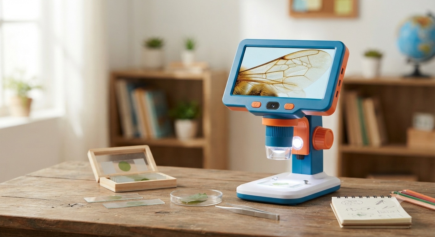 Kids Microscope with 1000X HD Digital Display