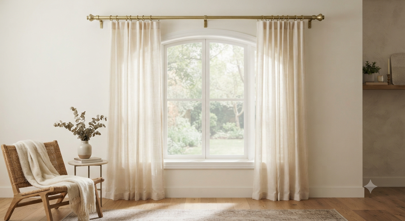 Brushed Brass Curtain Rods