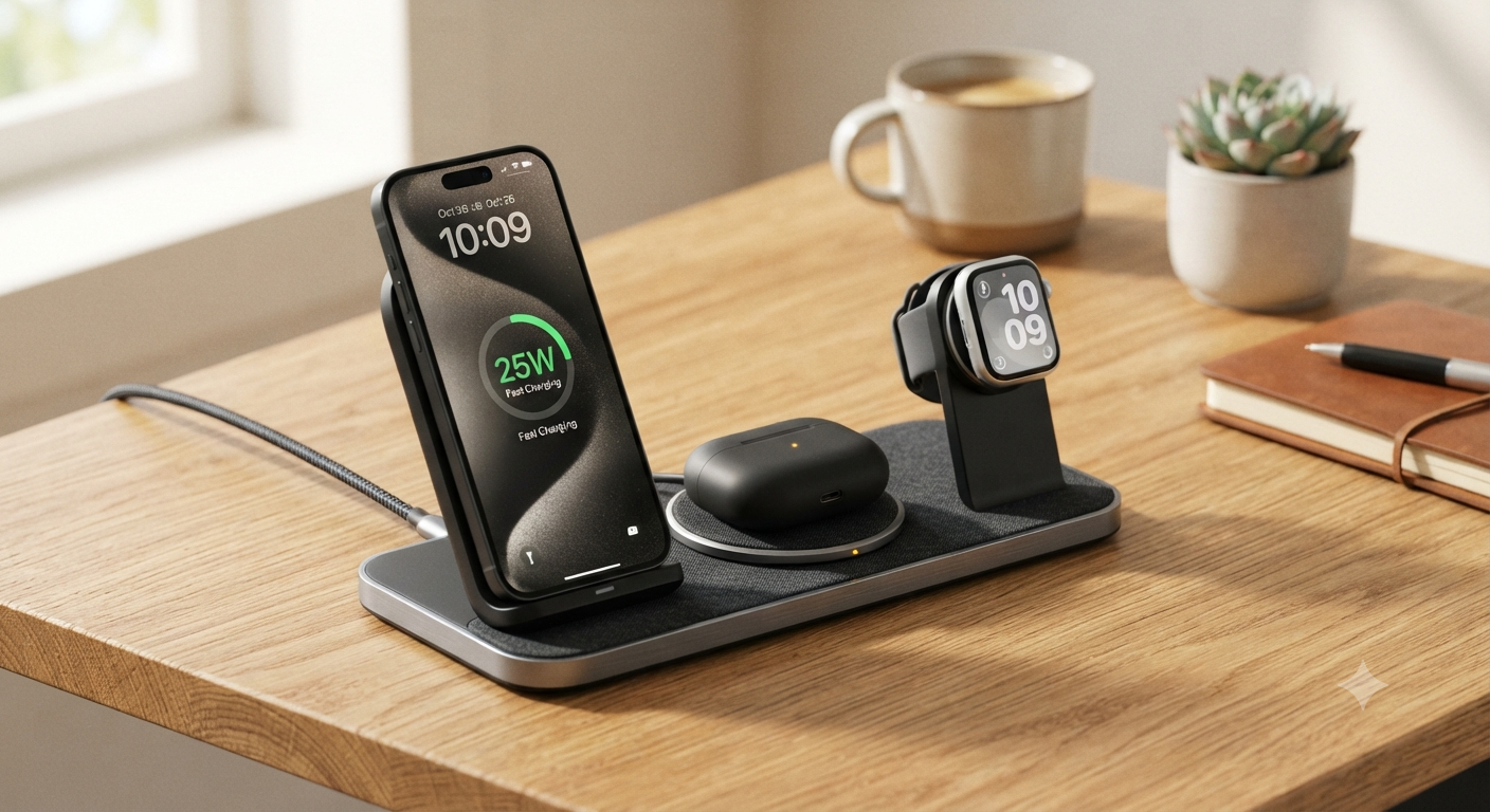 25W Wireless Fast Charging Station