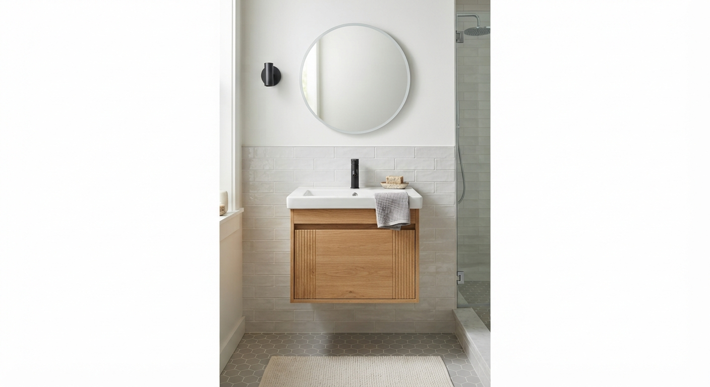 18.8 Inch Wall-Mounted Bathroom Vanity