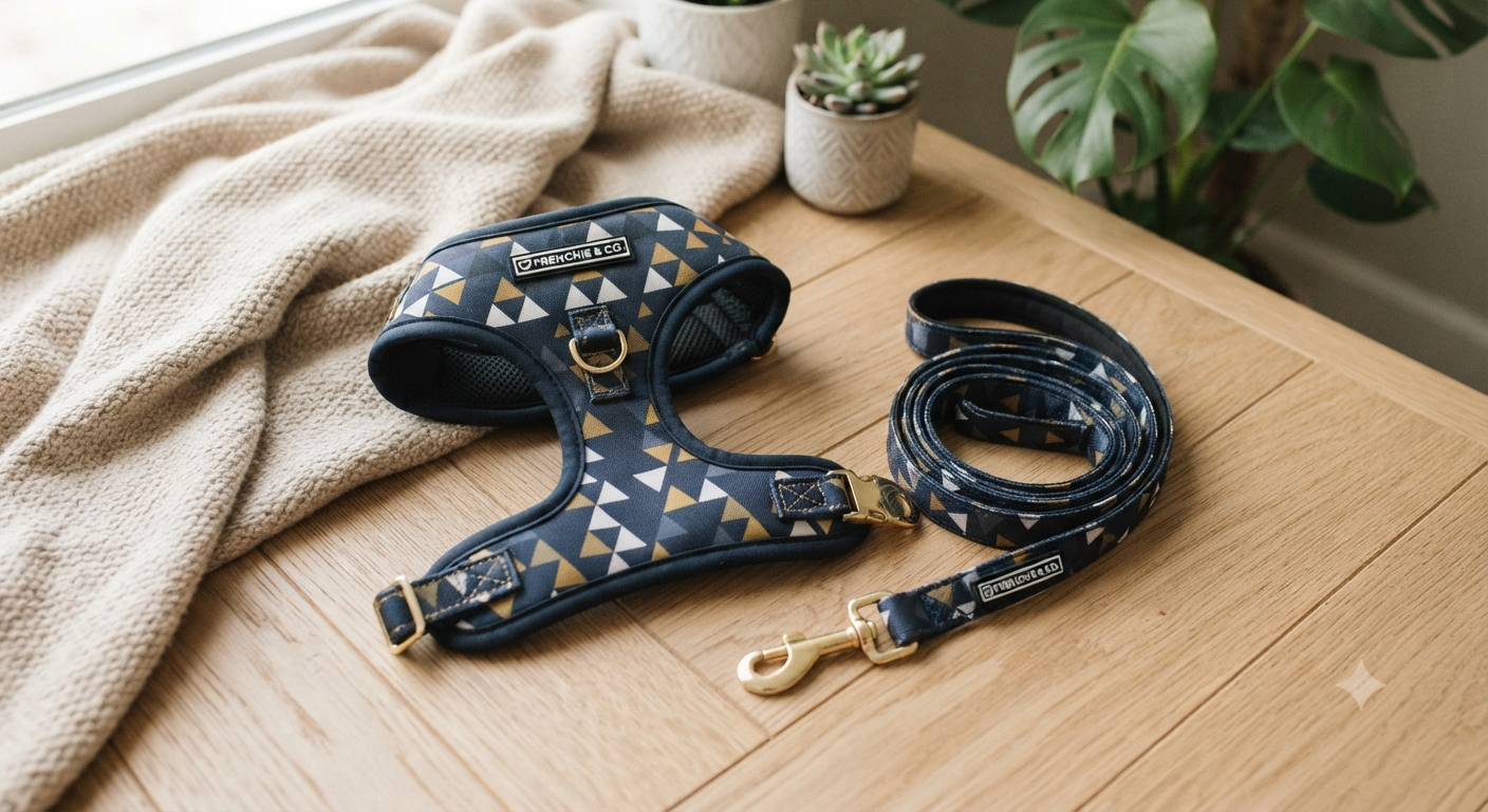 Dog Frenchie Harness and Leash Set