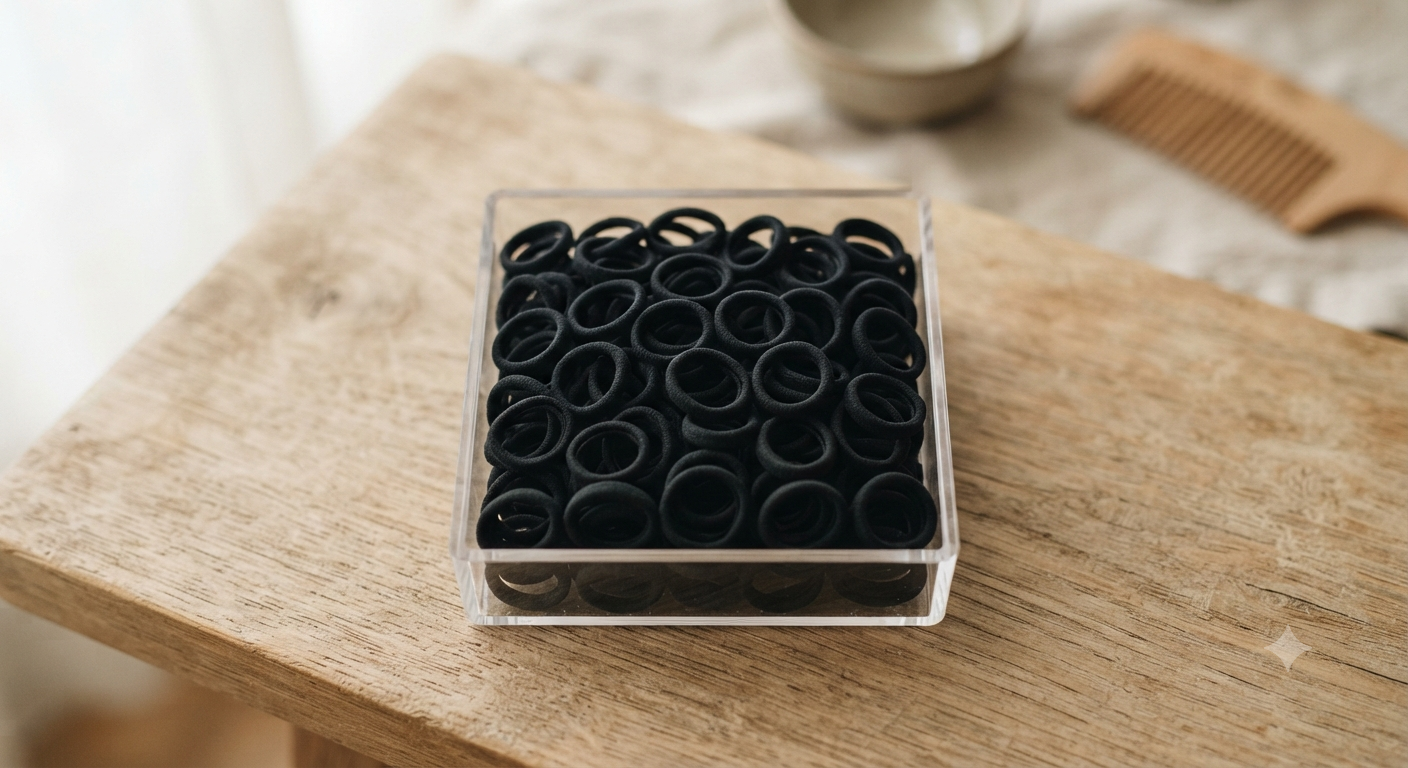 200 Pieces Black Mini Elastic Hair Ties