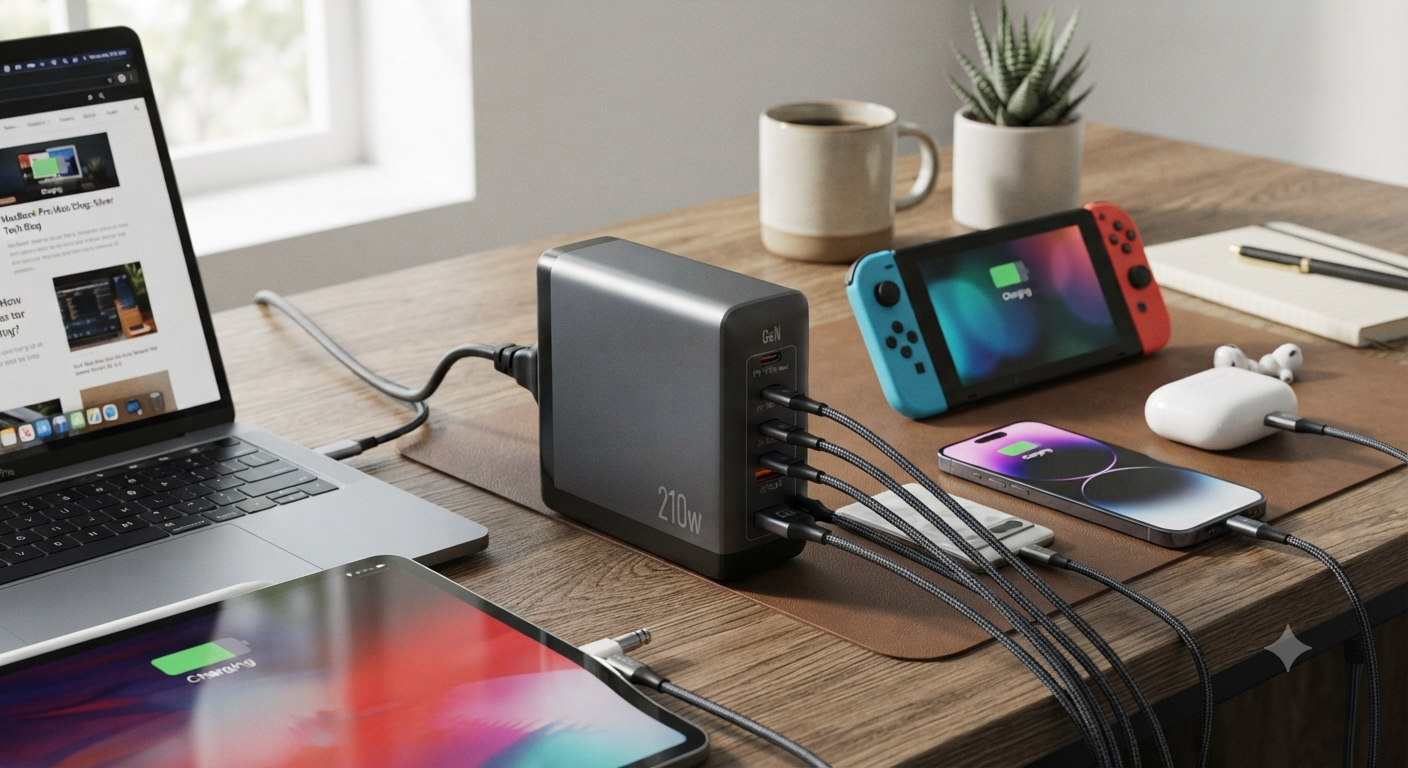 210W GaN Charger with 6 Ports