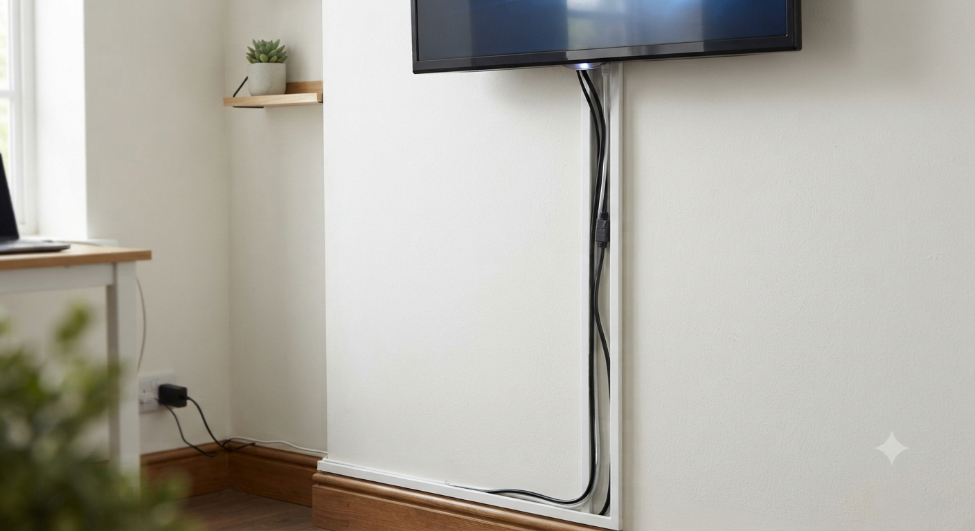 1.5m Adhesive Wall Cable Trunking