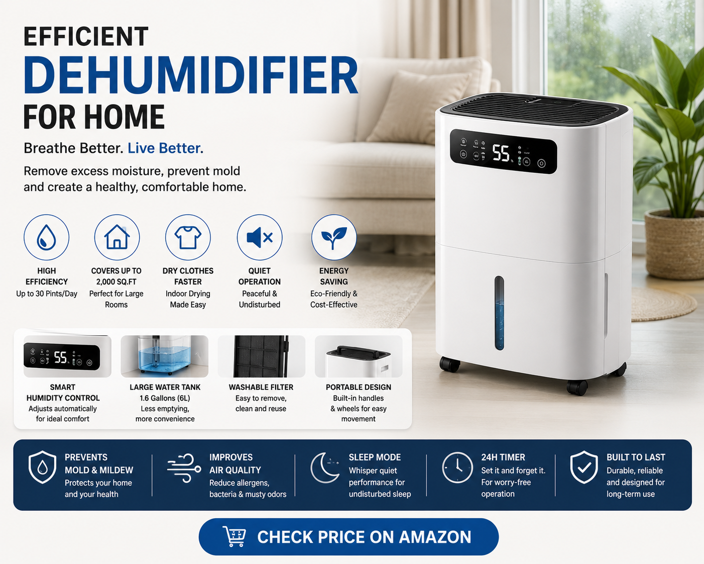 Efficient Dehumidifier for Home