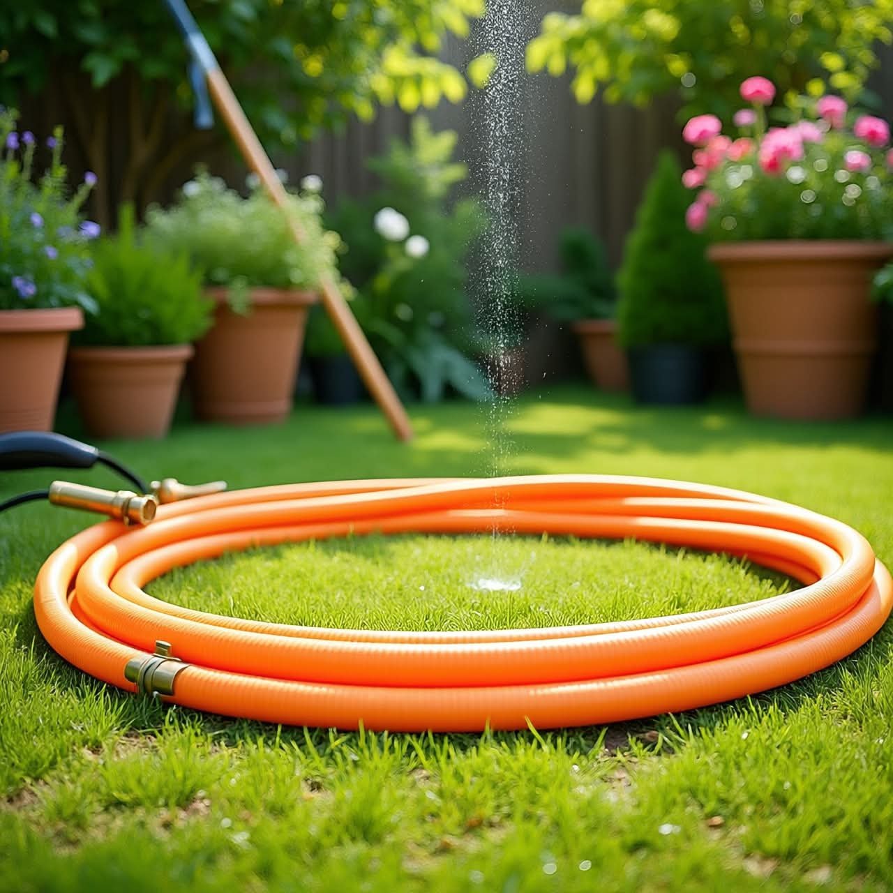 Flexibler gartenschlauch groube orange