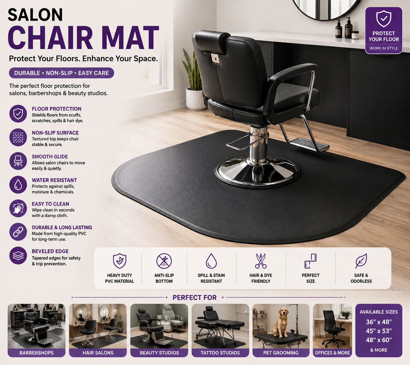 Durable Saloon Mat