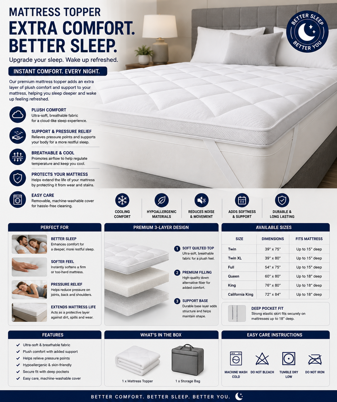 Comfortable Mattress Topper