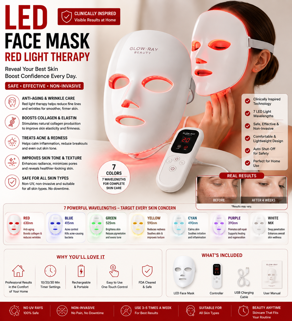 Red Light Therapy Mask