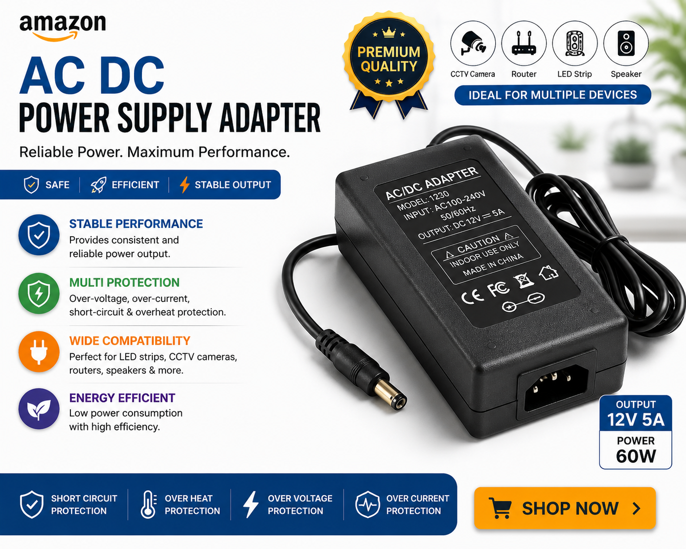 AC/DC Power Supply Adapter