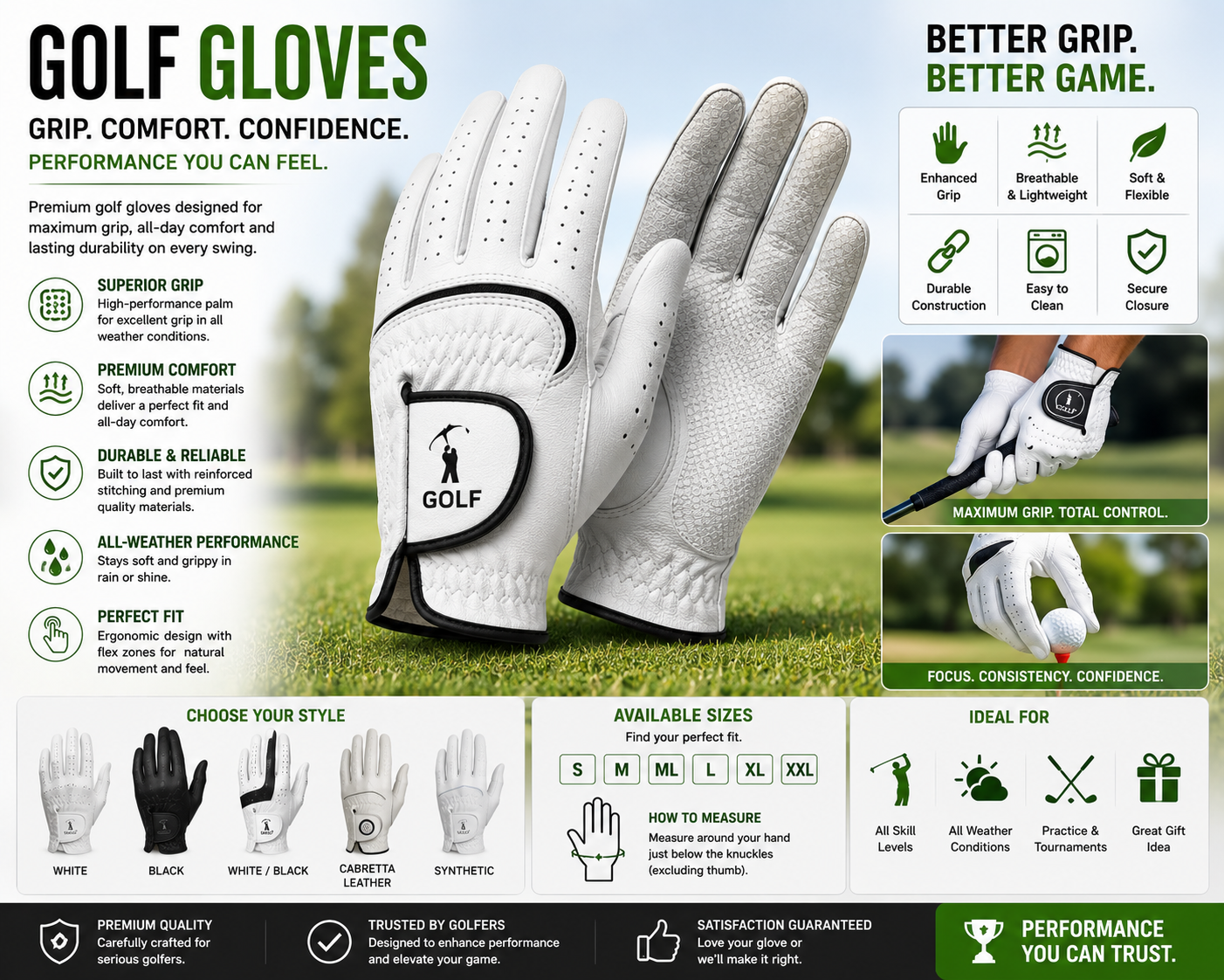 Premium Golf Gloves