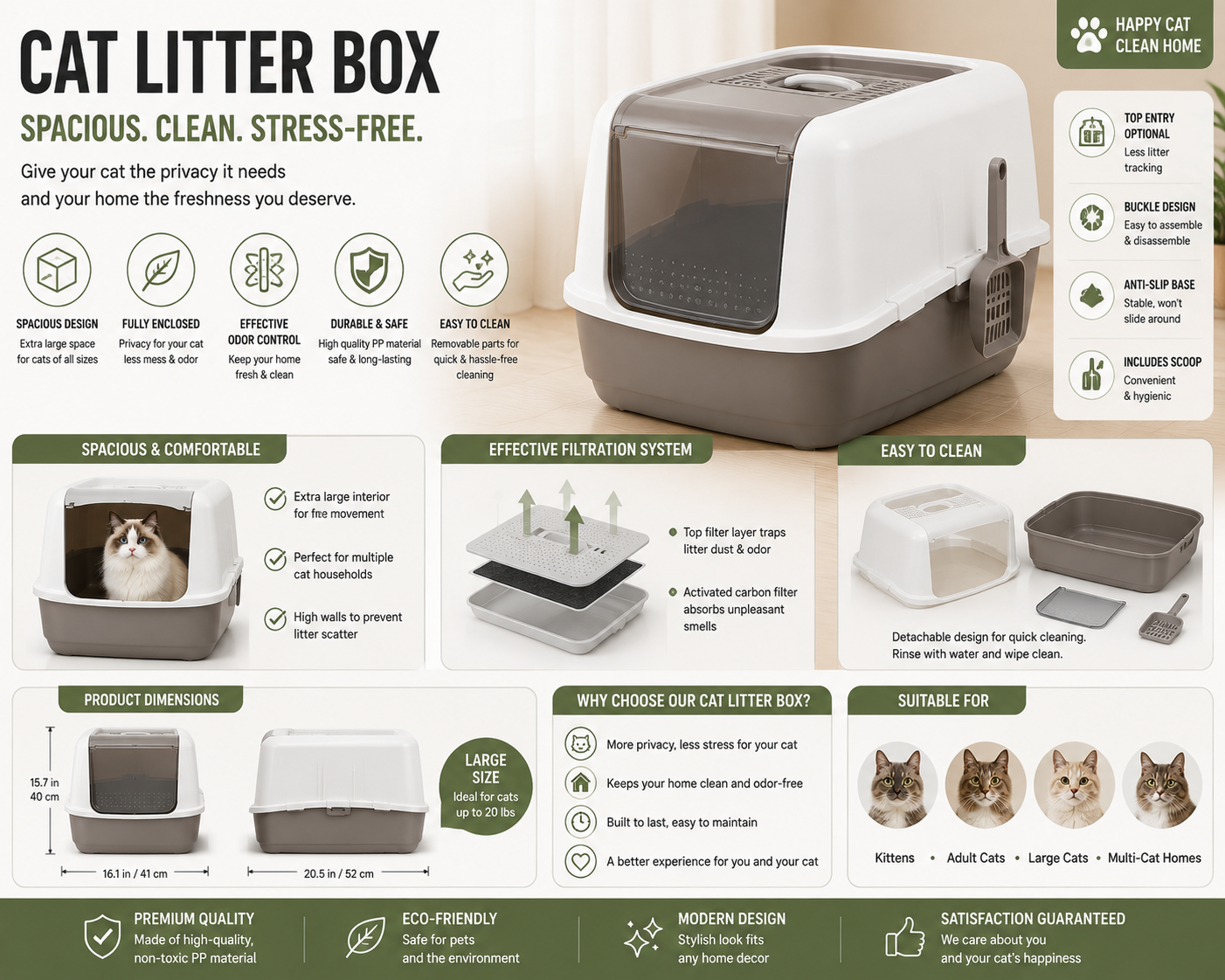 Efficient Cat Litter Box