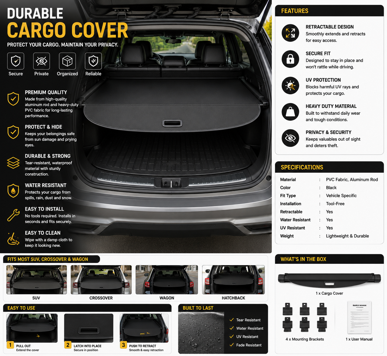 Durable Cargo Cover