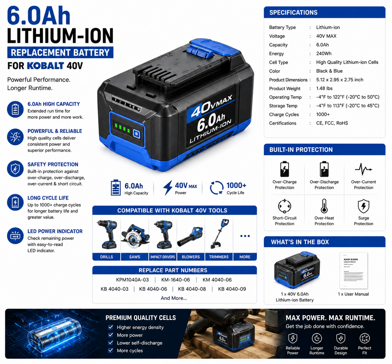 Kobalt 40V Battery