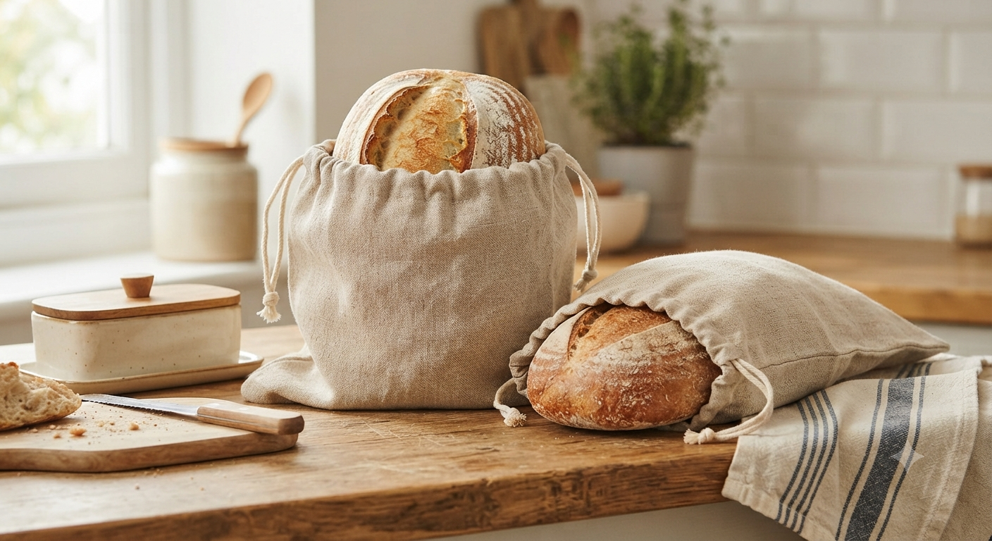 Linen Bread Bags - Set of 2