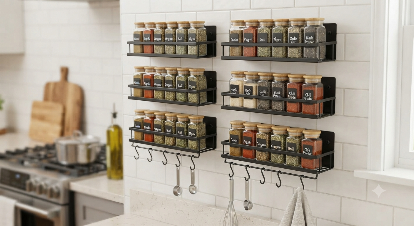 Wall Mounted Spice Rack