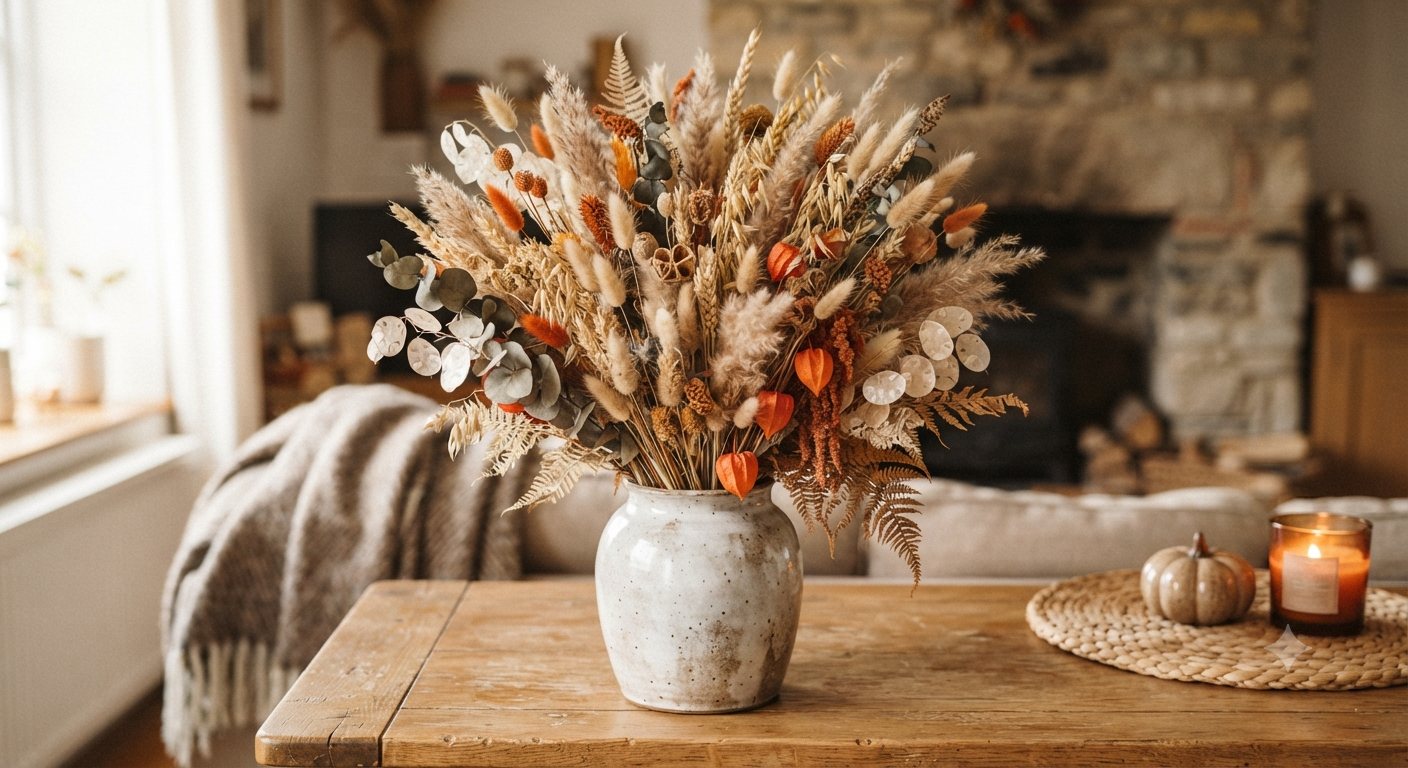 100 Piece Autumn Deco Dried Flowers