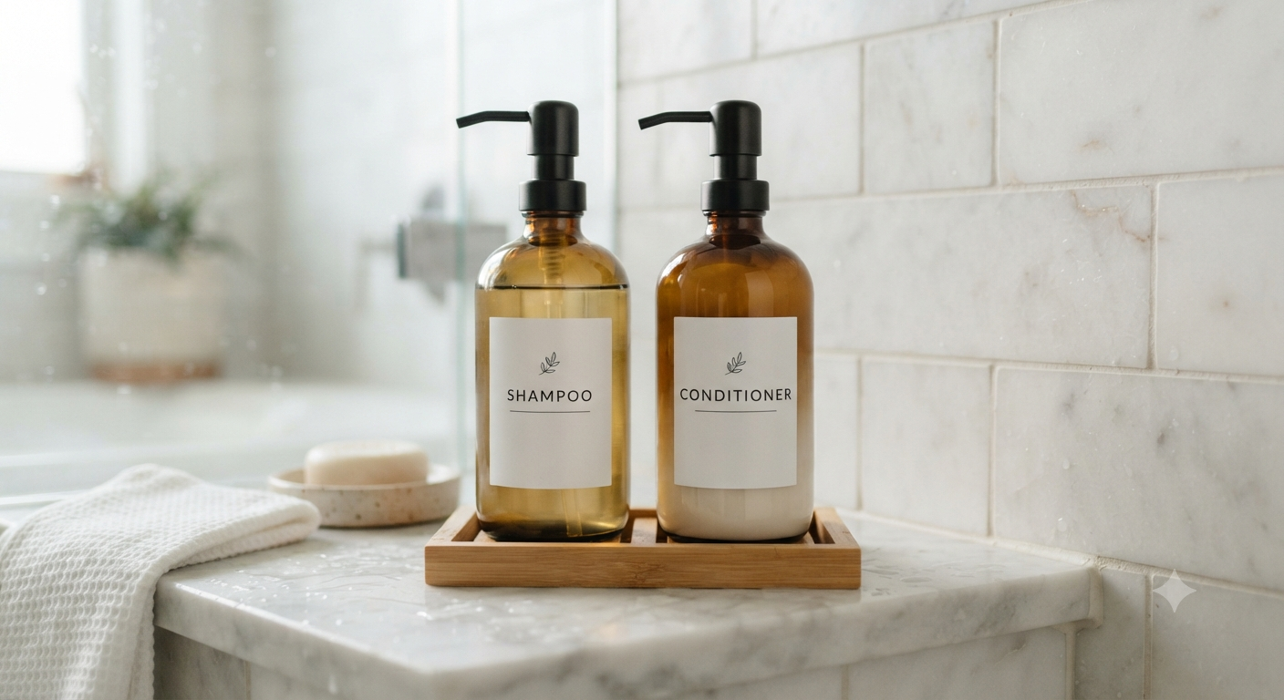 Shampoo and Conditioner Dispenser Set