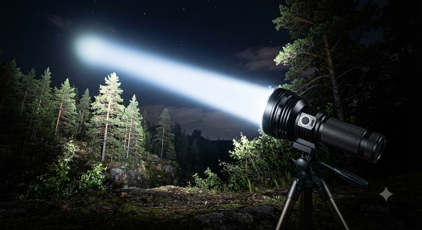Spotlight 3000000 Lumens Rechargeable LED Flashlight