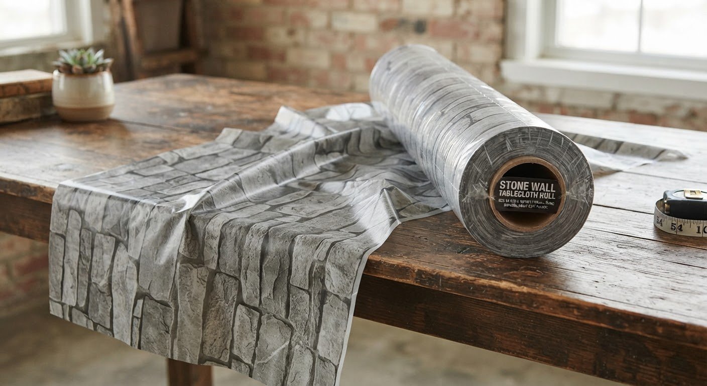 100FT x 54Inch Stone Wall Tablecloth Roll