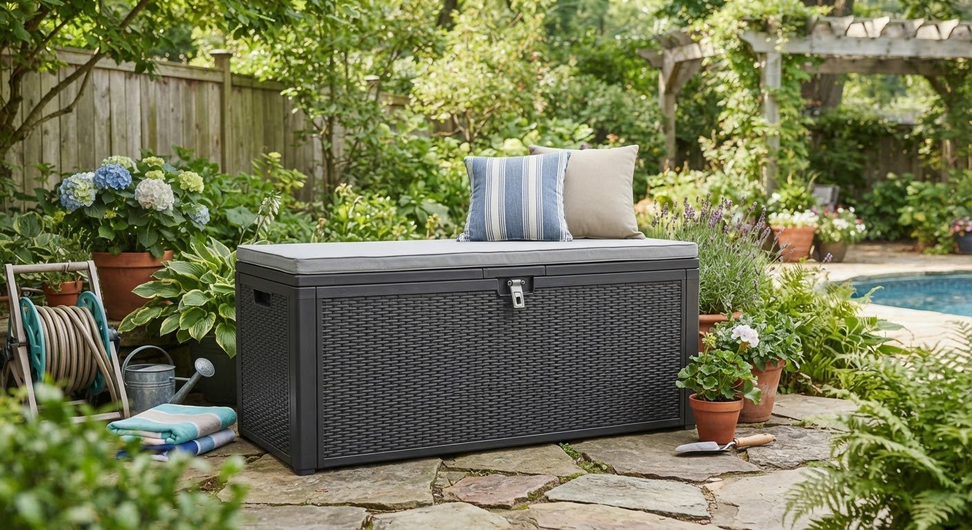 130-Gallon Storage Bench Deck Box