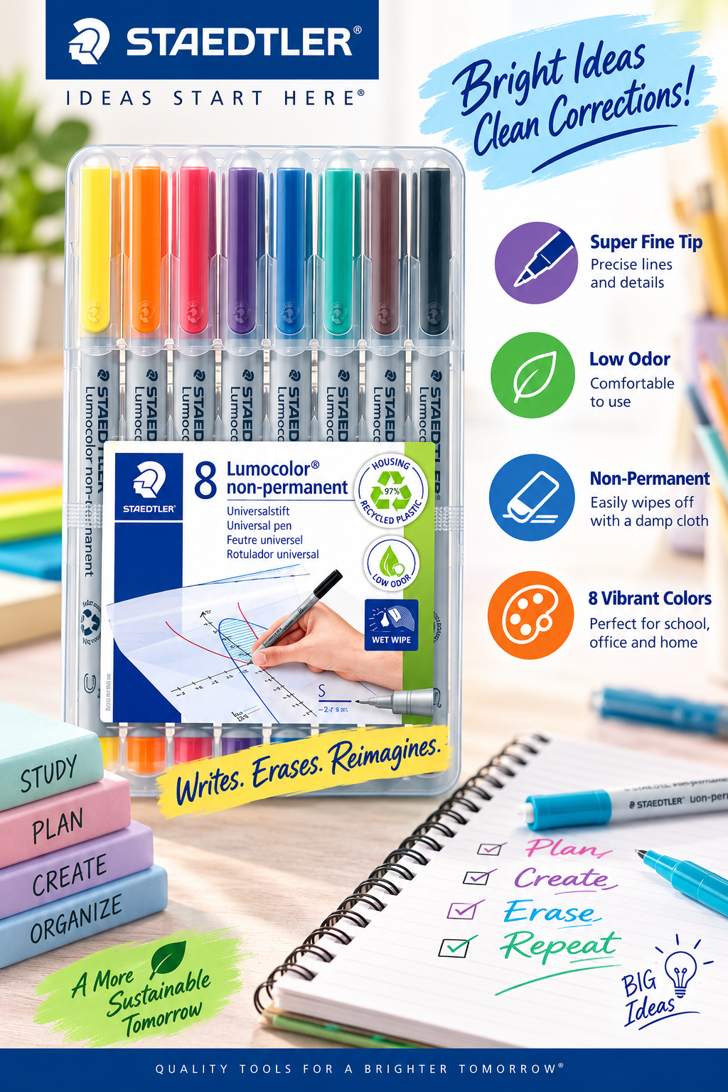 STAEDTLER Lumocolor Wet Erase Pens
