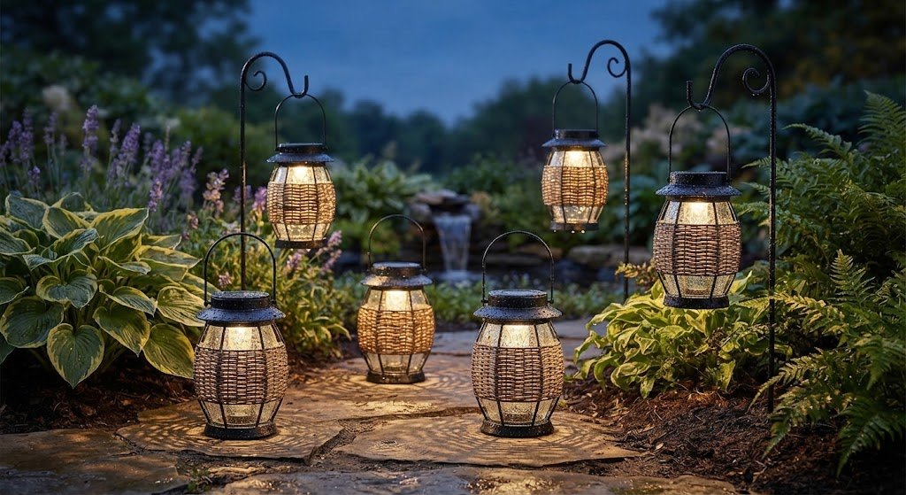 Solar Lanterns Outdoor Waterproof 4-Pack